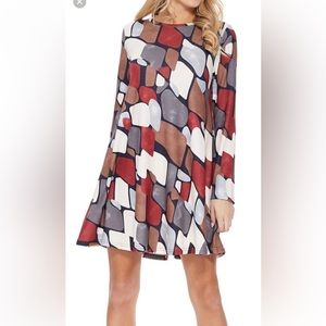 Aryeh Multicolor Geometric Midi Dress